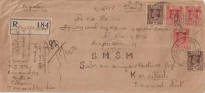 1945  BURMA - INDIA..BRITISH MILITARY ADMINISTRATION..REGISTERED & CENSORED….