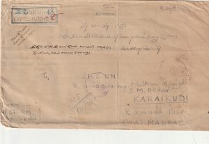 1945  BURMA - INDIA..BRITISH MILITARY ADMINISTRATION..REGISTERED & CENSORED….