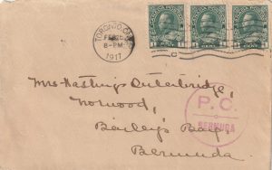 1917  CANADA - BERMUDA..WW1 CENSORED in BERMUDA…