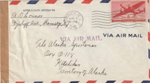 1942   USA -ALASKA…WW2 CENSORED INBOUND COVER..