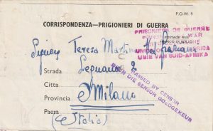 1943  SOUTH AFRICA - ITALY..WW2 POW LETTER SHEET..