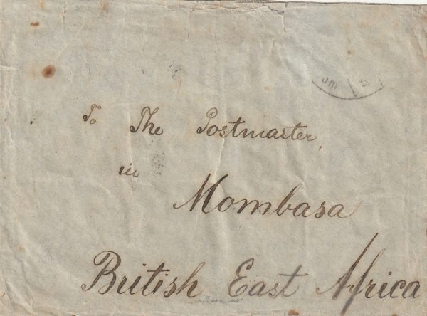 1908  THAILAND - BRITISH EAST AFRICA..1908 DISTRESSED ENVELOPE..
