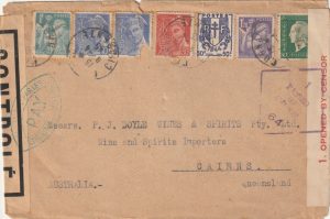 1945  FRANCE - AUSTRALIA..WW2 CENSORED ORIGIN & DESTINATION..
