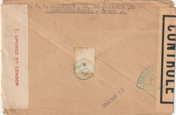 1945  FRANCE - AUSTRALIA..WW2 CENSORED ORIGIN & DESTINATION.. [22817] - Image 2