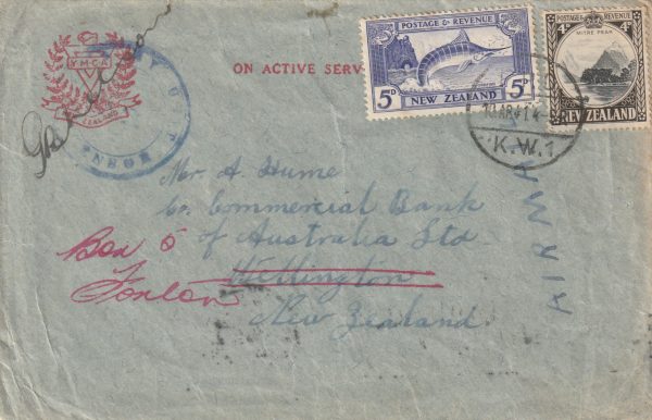 1941  GREECE - NEW ZEALAND..N.Z. FORCES M.P.O. KW 1