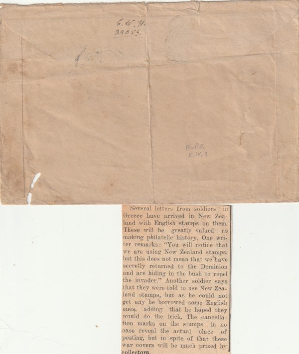 1941  GREECE - NEW ZEALAND..N.Z. FORCES M.P.O. KW 1 [22865] - Image 2