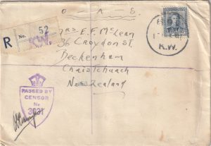 1945 TRIESTE - NEW ZEALAND..CENSORED REGISTERED WW2..