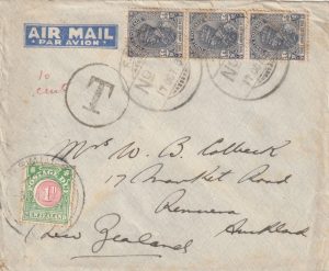 1937  INDIA - N.Z..WAZIRISTAN CAMPAIGN... TAXED & POSTAGE DUES..