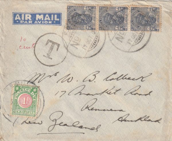 1937  INDIA - N.Z..WAZIRISTAN CAMPAIGN... TAXED & POSTAGE DUES..