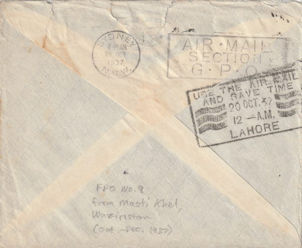 1937  INDIA - N.Z..WAZIRISTAN CAMPAIGN... TAXED & POSTAGE DUES.. [22876] - Image 2