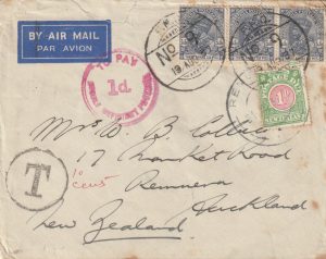1937  INDIA - N.Z..WAZIRISTAN CAMPAIGN... TAXED & POSTAGE DUES..