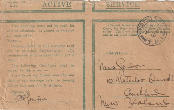 1918  PALESTINE - NEW ZEALAND..ANZAC MOUNTED DIVISION TRAIN.. [22879]