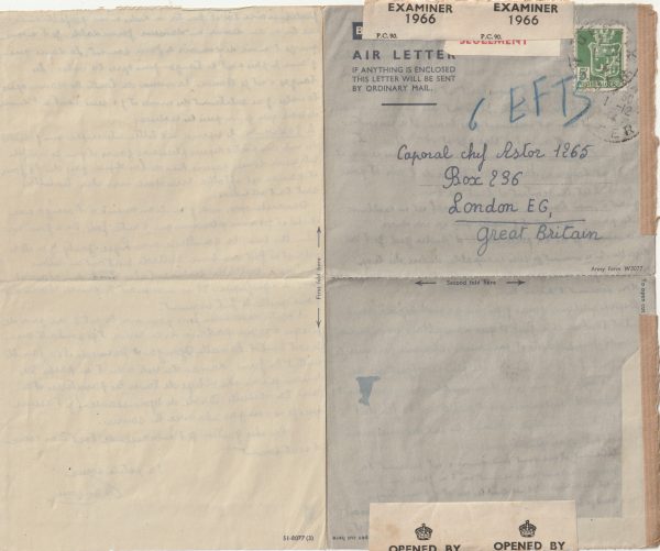1944  ALGERIA - GB..FRENCH FREE FORCES..UNDERCOVER ADDRESS..