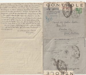 1944  ALGERIA - GB..FRENCH FREE FORCES..UNDERCOVER ADDRESS..