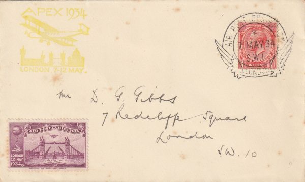 1934  GREAT BRITAIN ….AIR POST EXHIBITION 1934…