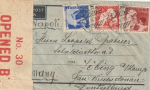 1939  DUTCH EAST INDIES - GERMANY…VIA NAPLES..CENSORED PALESTINE