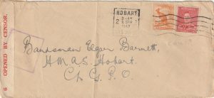 1943  AUSTRALIA - N.Z….TASMANIA  CENSOR..