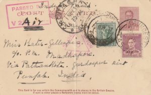 1939  AUSTRALIA - INDIA..STATIONARY CARD
