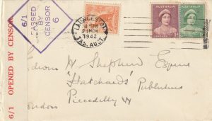 1942  AUSTRALIA - GB..LAUNCESTON