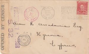 1941  AUSTRALIA - CYPRUS..WW2 TRIPLE CENSORED..