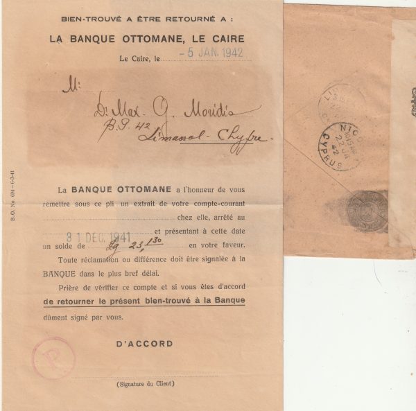 1942  EGYPT - CYPRUS..WW2 CENSORED WITH CONTENTS.. [22933] - Image 2