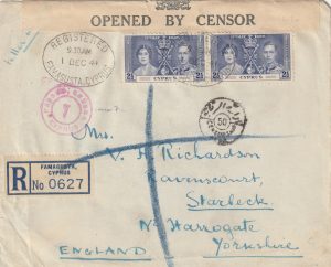 1941 CYPRUS - GB..WW2 CENSORED..REGISTERED..