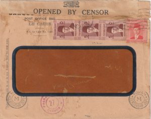 1941 EGYPT - CYPRUS ..DOUBLE CENSORED..