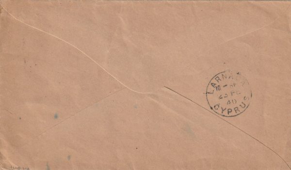 1940 CEYLON - CYPRUS...WW2 CENSORSHIP  on INCOMING PRINTED MATTER.. [22958] - Image 2