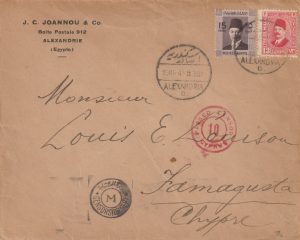 1940 EGYPT - CYPRUS ..DOUBLE CENSORED..