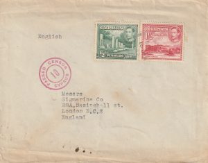 1942 CYPRUS - GB..WW2 CENSORED ..