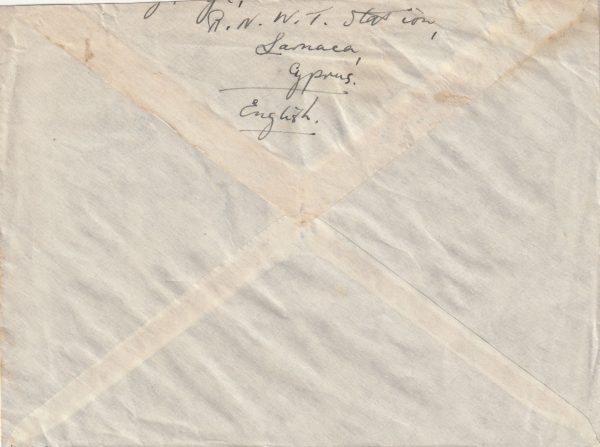 1941 CYPRUS - GB..WW2 CENSORED ..R.N.W.T. STATION, LARNACA.. [22963] - Image 2
