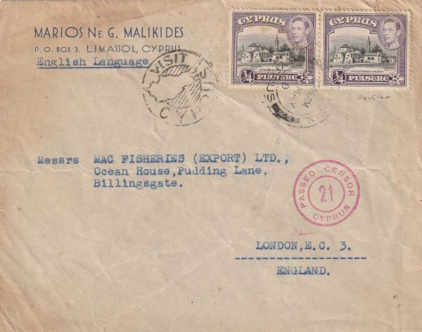 1940 CYPRUS - GB..WW2 CENSORED ..