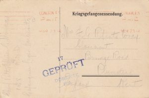 1916 GERMANY - GB..R.N.D HAWKE BATT ..POW