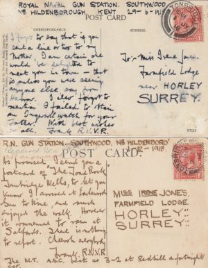 1918  GREAT BRITAIN…ROYAL NAVAL  GUN STATION SOUTHWOOD