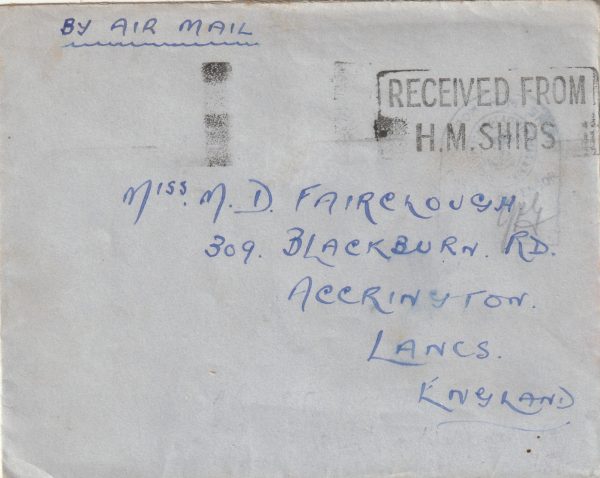 1941  GIBRALTAR - GB..NAVAL FORCE "H" AIR FEE PAID..