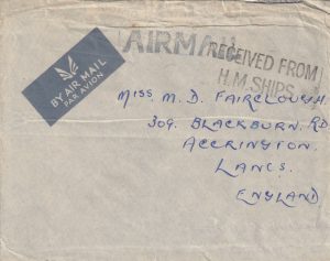 1941  GIBRALTAR - GB..NAVAL FORCE "H" AIR FEE PAID..