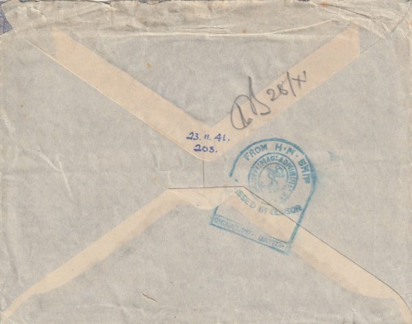 1941  GIBRALTAR - GB..NAVAL FORCE "H" AIR FEE PAID.. [22986] - Image 2