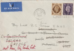 1939 GB - PALESTINE - GB - GREECE - CRETE..WW2 RE-DIRECTED..