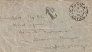 1900 SOUTH AFRICA (NATAL) - HMS MONARCH (SIMONS BAY)..