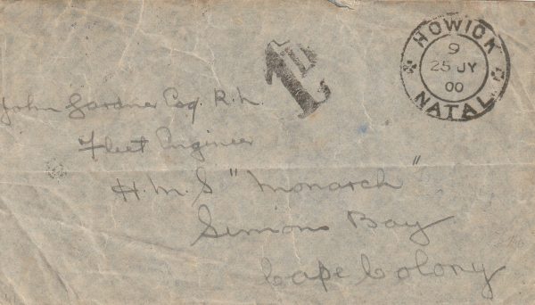 1900 SOUTH AFRICA (NATAL) - HMS MONARCH (SIMONS BAY)..