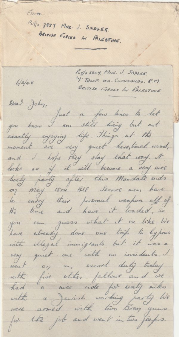 1948  PALESTINE - GB..40 COMMANDO ROYAL MARINES with LETTER.. [23008] - Image 2