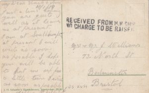 1919  NETHERLANDS - GB…R.N. DIV. RELEASED POW..