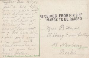1919  NETHERLANDS - GB…R.N. DIV. RELEASED POW..