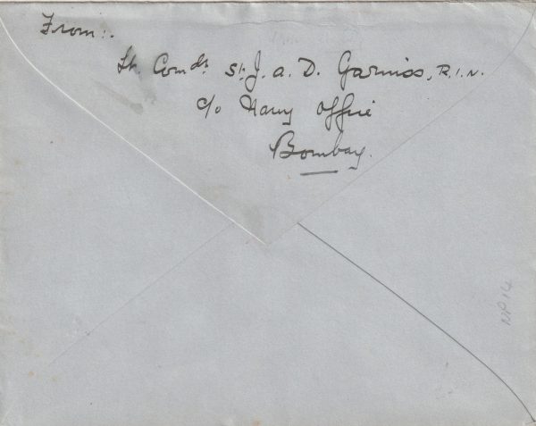 1939 INDIA - GB..CENSORED from NAVY OFFICE, BOMBAY.. [23027] - Image 2