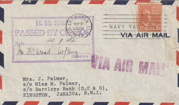 1942 USA - JAMAICA..WW2..B.N.L.O.CHARLESTON S.C…