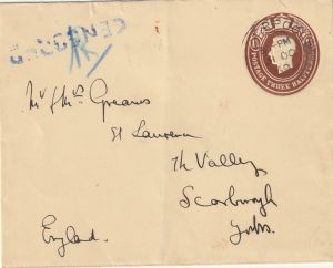 1939  GREAT BRITAIN…NAVAL CENSORSHIP..