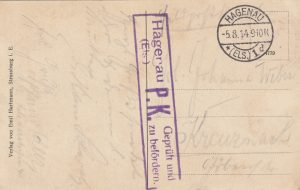 1914 GERMANY..EARLY WW1 MILITARY MAIL..