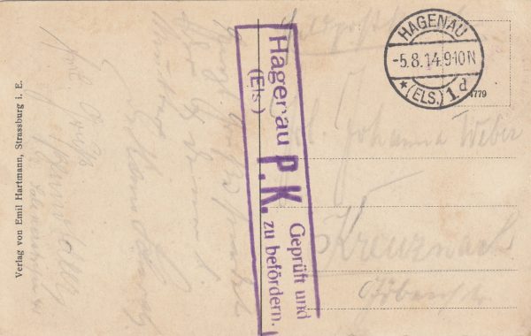 1914 GERMANY..EARLY WW1 MILITARY MAIL..