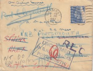 1942 GB…to HMS BIRMINGHAM CAN'T FIND & RETURNED..