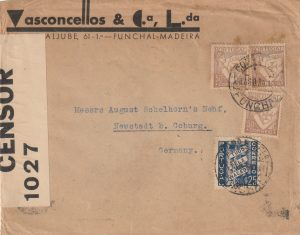 1939 PORTUGAL (FUNCHAL) - GERMANY..CENSORED BY BRITISH..